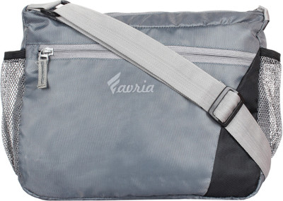 

Favria Men & Women Casual Grey, Black Polyester Sling Bag, Black;grey