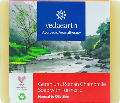 

Vedaearth Geranium, Roman Chamomile Soap with Turmeric(100 g)
