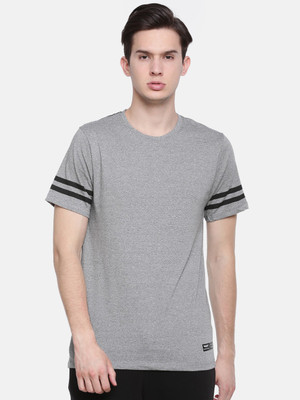 FORCE NXT Self Design Men Round or Crew Reversible Grey T-Shirt