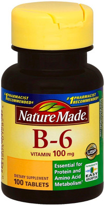 

Nature Made Vitamin B-6 ( Pyridoxine) 100 mg Tablets 100 Ct(100 No)