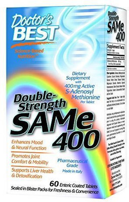

Doctor's Best SAM-e 400 mg Double Strength 60 Enteric Coated Tablets(60 No)