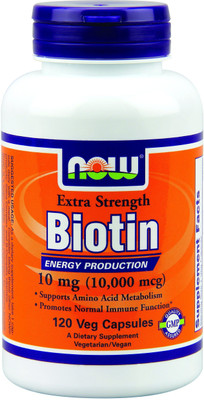 

Now Foods Biotin Extra Strength 10 mg (10000 mcg) 120 Veg Capsules(120 No)