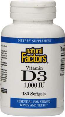 

Natural Factors Vitamin D3 - 1000 IU - 180 Softgels(180 No)