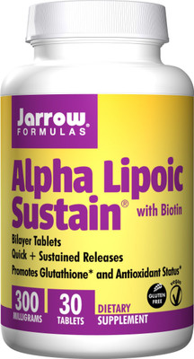 

Jarrow Formulas Alpha Lipoic Sustain with Biotin - 300 mg - 30 Tablets(30 No)