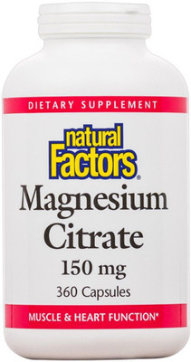 

Natural Factors Magnesium Citrate - 150 mg - 360 Capsules(360 No)