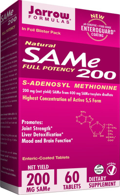 

Jarrow Formulas Natural SAM-e (S-Adenosyl-L-Methionine) 200 200 mg 60 Enteric-Coated Tablets(60 No)