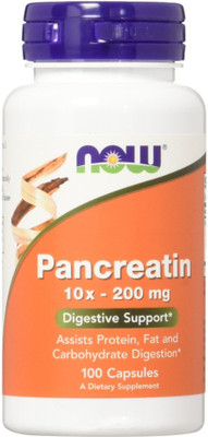 

Now Foods Pancreatin 10X - 200 mg 100 Capsules(100 No)