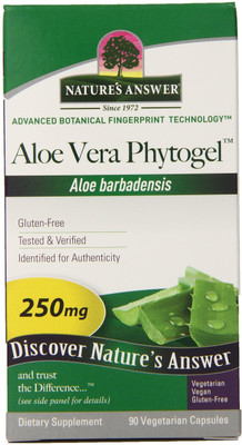 

Nature Answer Aloe Vera Phytogel 250 mg 90 Vegetarian Capsules(90 No)