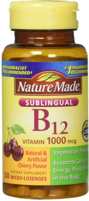 

Nature Made Vitamin B-12 Sublingual Cherry - 1000 mcg - 50 Lozenges(50 No)