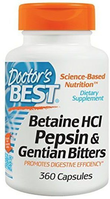 

Doctor's Best Betaine HCl Pepsin & Gentian Bitters 360 Capsules(360 No)