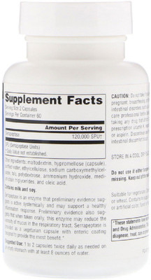 

Source Naturals Source Naturals, Serrapeptase, 120 Capsules(120 No)