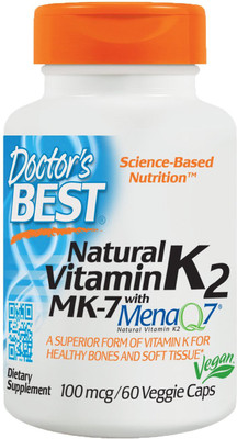 

Doctor's Best MK-7 Featuring MenaQ7 Natural Vitamin K2 100 mcg 60 Veggie Caps(60 No)
