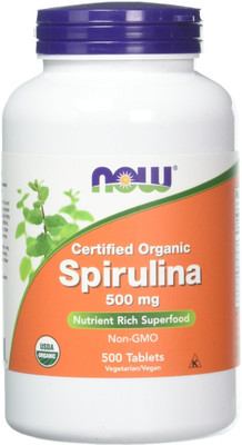 

Now Foods Certified Organic Spirulina 500 mg 500 Tablets(500 No)