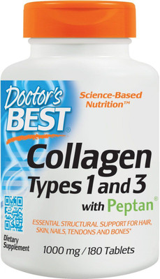 

Doctor's Best Collagen Types 1 and 3 with Peptan 1000 mg 180 Tablets(180 No)