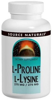 

Source Naturals L-Proline L-Lysine 275 mg / 275 mg 120 Tablets(120 No)