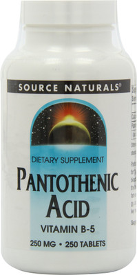 

Source Naturals Pantothenic Acid Vitamin B-5 - 250 mg - 250 Tablets(250 No)