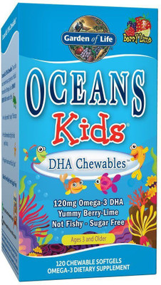 

Garden Of Life Oceans Kids DHA Chewables Age 3 And Older Berry Lime 120 Chewable Softgels(120 No)