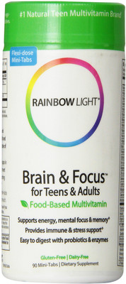 

Rainbow Light Brain & Focus for Teens & Adults Food-Based Multivitamin 90 Mini-Tabs(90 No)