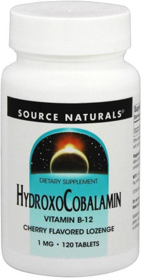 

Source Naturals HydroxoCobalamin, Vitamin B12, Cherry Flavored Lozenge, 1 mg, 120 Tablets(120 No)