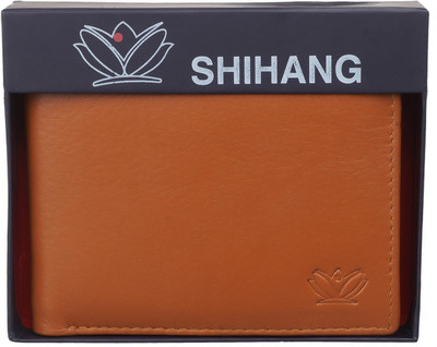 

SHIHANG Men Casual, Formal Tan Genuine Leather Wallet(6 Card Slots)