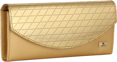

K London Women Gold Artificial Leather Wallet(4 Card Slots), Golden