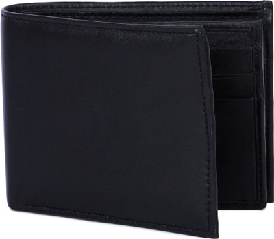 

Leather 11 Men Black Genuine Leather Wallet(6 Card Slots)
