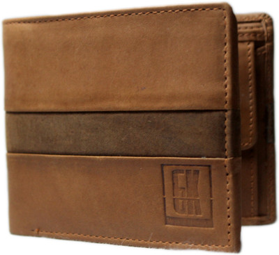 

GK Master Men Casual Brown Genuine Leather Wallet(4 Card Slots), Tan