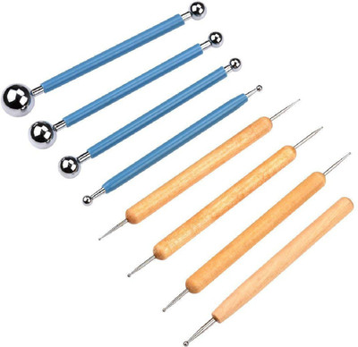 

kraftmasters 8 Piece Ball Stylus Dotting Tools for Clay Pottery Ceramics Doll Modeling Paper Flowers