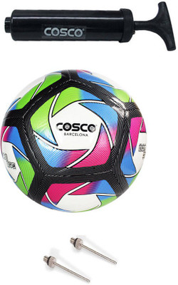 

Cosco Barcelona Football With Football Pump, 2 Needle Football - Size: (Pack of 1, Multicolor