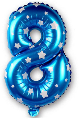 

GrandShop Solid Eight Number Foil Toy Balloon(Blue, Pack of 1)