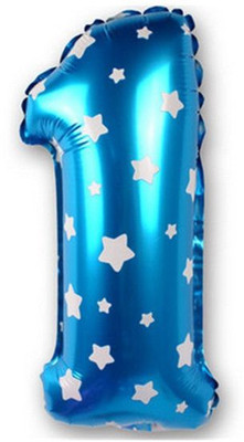 GrandShop Solid One Number Foil Toy Balloon(Blue, Pack of 1)