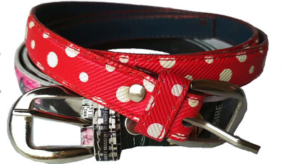 

FOREVER99 Women Casual White, Tan Artificial Leather Belt, Red&multi