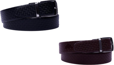 

RENOSTER Men Casual Black Genuine Leather Belt, Black;brown