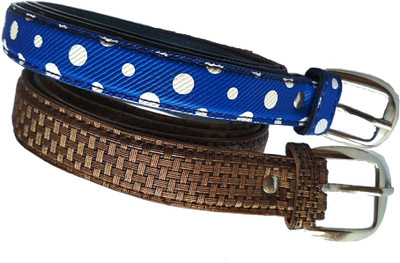 

FOREVER99 Women Casual Blue Artificial Leather Belt, Blue& copper