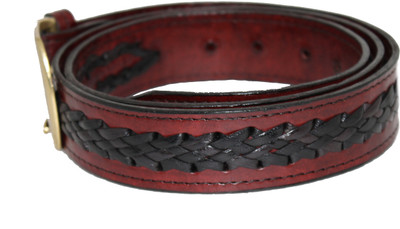 

yuva Men Casual Brown Genuine Leather Belt, Maroon