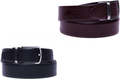 

RENOSTER Men Formal Black Genuine Leather Belt, Black;brown