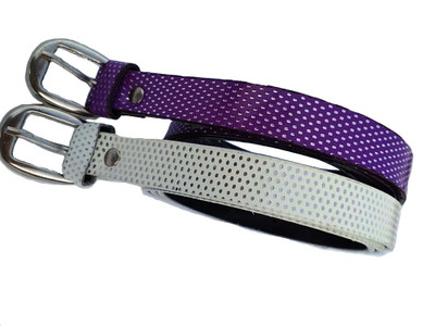 

FOREVER99 Women Casual Purple, White Synthetic Belt