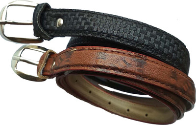 

FOREVER99 Women Casual Black Artificial Leather Belt, Black&brown