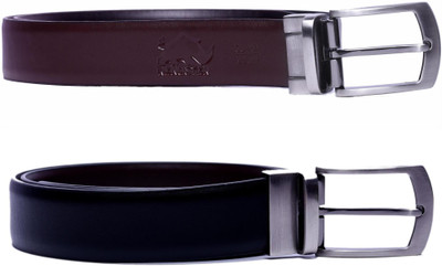 

RENOSTER Men Casual Brown Genuine Leather Belt, Black;brown
