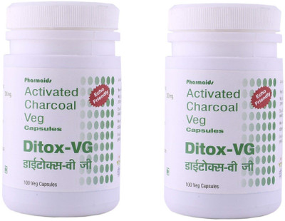

Ditox Veg Activated Charcoal Capsules – 200 mg per Capsule - Lasts Up To 90 Days (Pack of 2)(200 g)
