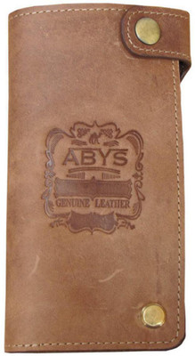 

ABYS Men Casual Khaki Genuine Leather Wallet(20 Card Slots), Tan