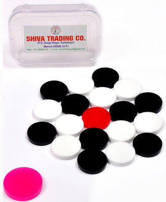 

STC 6MM Acrylic Sheet Carom Coins with Striker Carrom Pawns(Pack of 20)