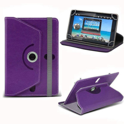 Cutesy Flip Cover for I Kall N6 New 7 Inch with Wi-Fi+4G Tablet(Purple, Cases with Holder, Pack of: 1)