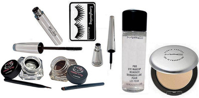 

Longlasting Eyelashes, Mac Hello Kitty Two Eyeliner, Brooke Candy Eyeliner & Mascara, Pro Eye Makeup Remover, Compact(Set of 6)