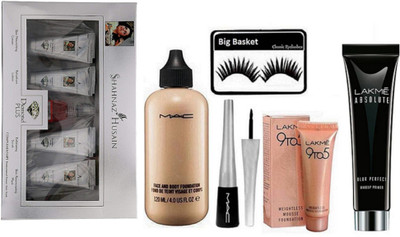 

big basket Eyelashes,Face & Body Foundation, liquid Eyeliner, Absolute Blur Perfect Makeup Primer 30g, Mousse foundation, Diamond Plus Facial Kit(Set of 6)