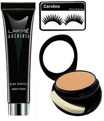 

Caroline Eyelashes, Absolute Blur Perfect Makeup Primer 30g, Mac Two way compact(Set of 3)