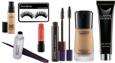 

divas beauty Eyelashes With Liquid Eyeliner & Mascara & Foundation & Concealer With Liptensity Lipstick & Absolute Blur Perfect Makeup Primer 30g(Set of 7)