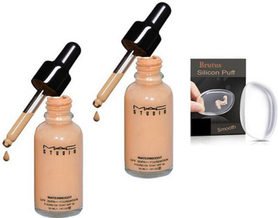 

BRUTUS Silicon Puff, Waterweight Foundation Pack Of 2(Set of 3)