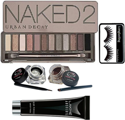 

Longlasting eyelashes & naked 2 eyeshadow palette & mac hello kitty two blam eyeliner, Absolute Blur Perfect Makeup Primer(Set of 5)