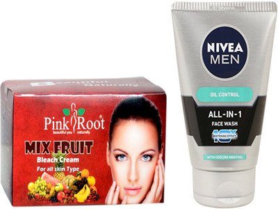 

Pink Root MIX FRUIT BLEACH 250G WITH OIL CONTROL FACEWASH(Set of 2)